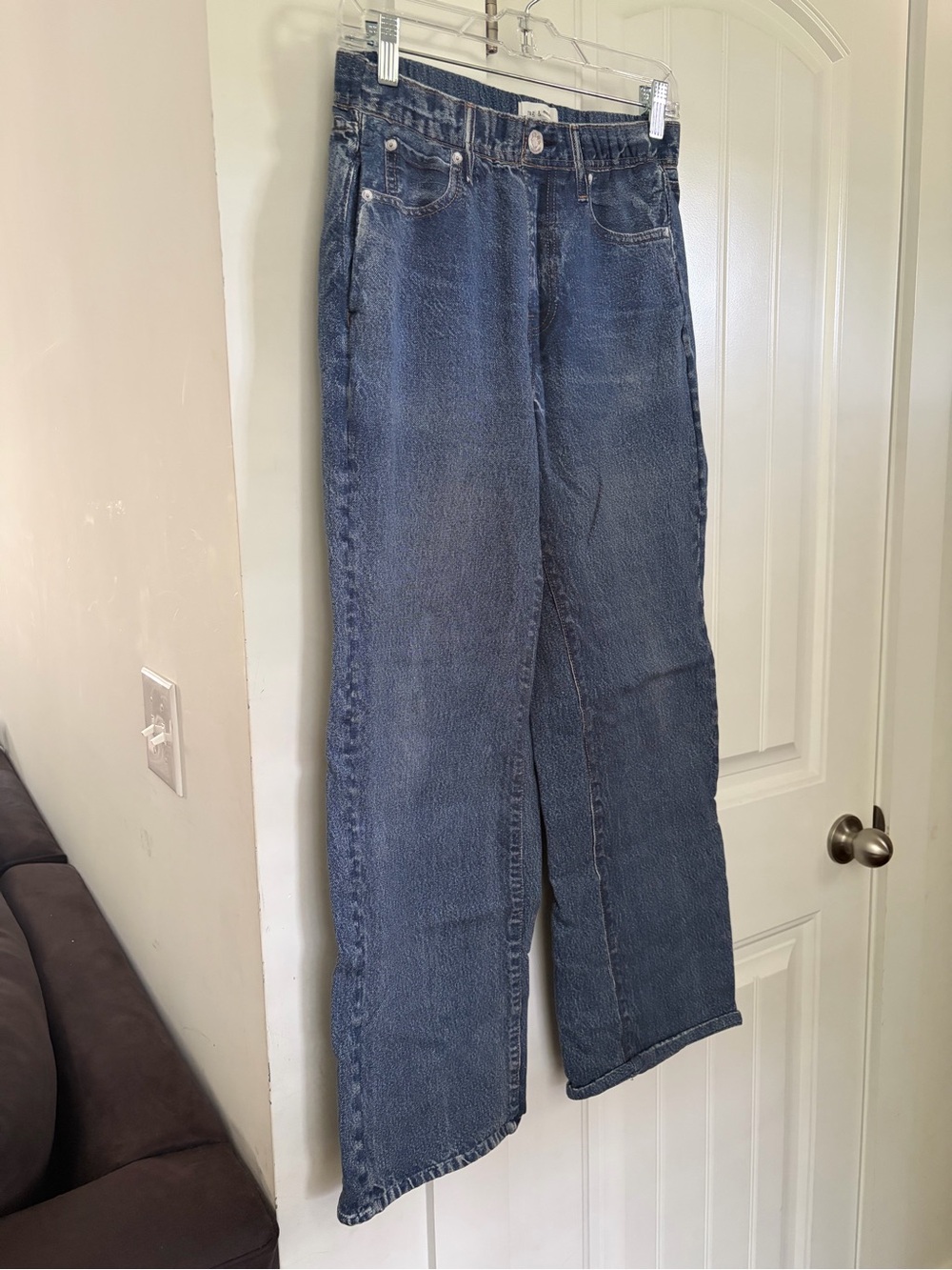 Rag & Bone Miramar Faux Denim Cotton Terry Wide Leg Pants S